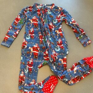 Posh Peanut Santa Footie with Ruffle Bottom 9-12 Months